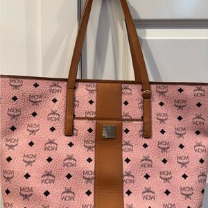 MCM Pink and Tan Tote Bag